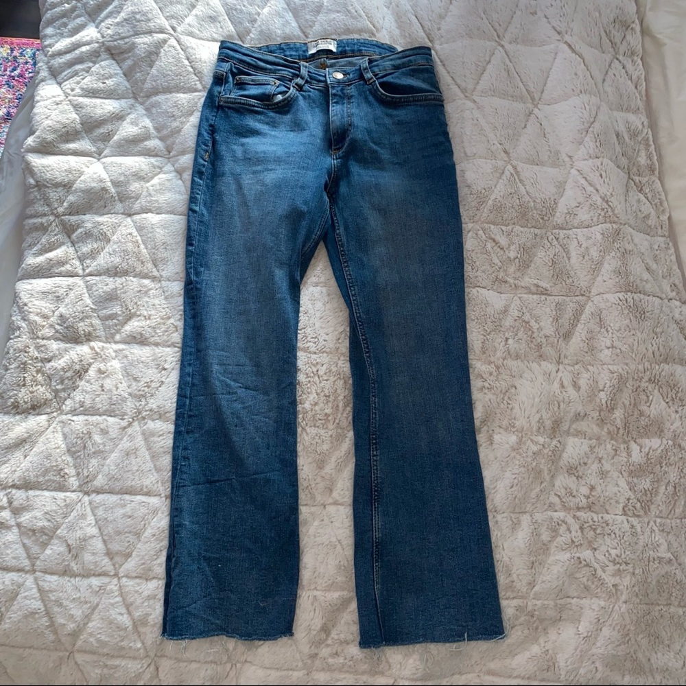 Zara cropped semi flare jeans!!